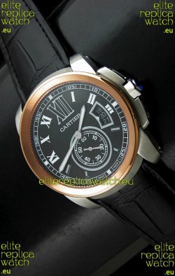 Cartier Calibre de Japanese Replica Watch in Black Dial