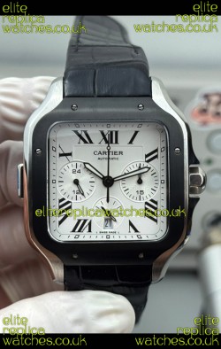 Cartier Santos XL DLC Coating White Dial 43MM Swiss Replica Watch 