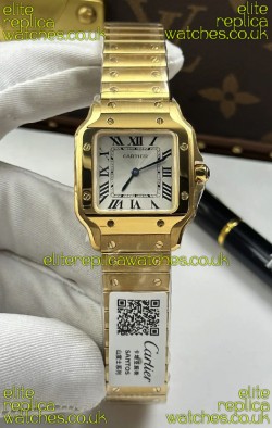 Cartier Santos Swiss Quartz 27MM Yellow Gold Super Clone Watch 