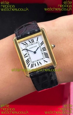 Cartier Tank Solo 27mm Yellow Gold Swiss Quartz Super Clone Watch 