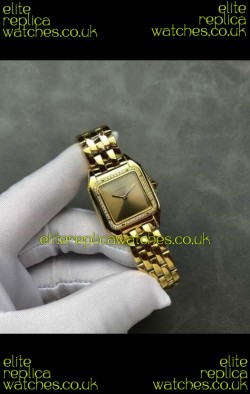 PANTHERE de Cartier 27MM Gold Diamonds Dial Super Clone Watch 