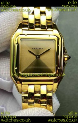 PANTHERE de Cartier 27MM Gold Dial Super Clone Watch 