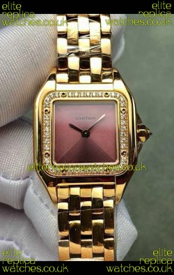 PANTHERE de Cartier 22MM Red Dial Diamonds Super Clone Watch 