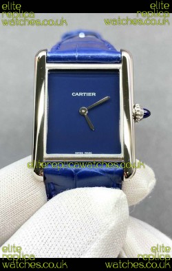 Cartier Tank Louis 25MM Swiss Quartz Blue Dial Watch 