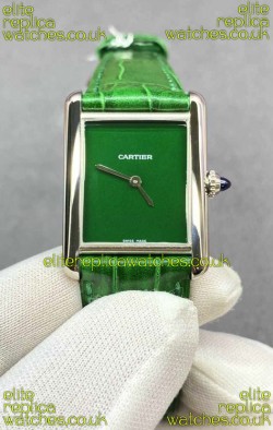 Cartier Tank Louis 25MM Swiss Quartz Green Dial Watch 