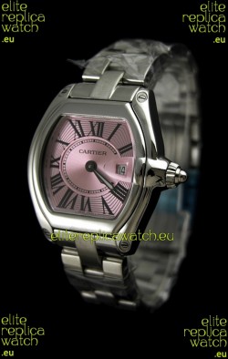 Cartier Roadster Ladies Watch - 1:1 Mirror Replica Watch in Pink Dial