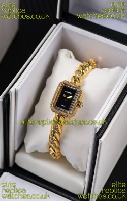 Chanel Premiere Galon Gold Diamonds Swiss Quartz Watch 