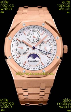 Audemars Piguet Royal Oak Perpetual Calendar Swiss Replica 904L Steel in Rose Gold Casing