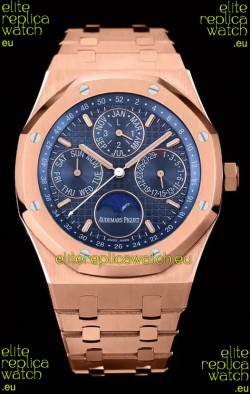Audemars Piguet Royal Oak Perpetual Calendar Swiss Replica 904L Steel in Rose Gold Casing