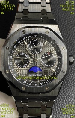 Audemars Piguet Royal Oak Perpetual Calendar Swiss Replica Black PVD Casing in Black Dial 