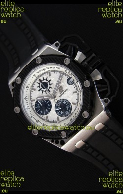 Audemars Piguet Royal Oak Survivor Chronograph Swiss Quartz Watch in White Dial