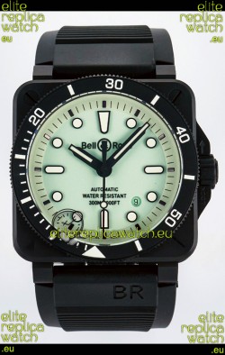 Bell & Ross BR03-92 Divers Edition PVD Coated 1:1 Mirror Replica Green Dial