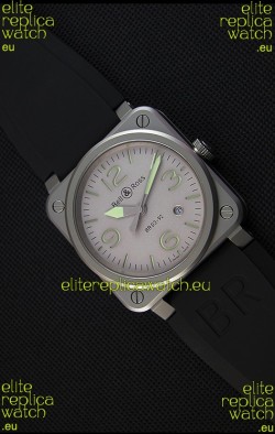Bell & Ross BR03-92 Horolum Grey Dial Rubber Strap Swiss Replica Watch 1:1 Mirror Replica