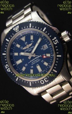 Breitling SuperOcean 44 Special Steel - Mariner Blue Swiss Replica Watch with Steel Strap