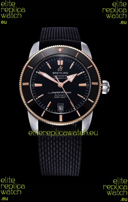Breitling SuperOcean Heritage II 44MM Black Dial Two Tone 904L Rubber Strap 1:1 Mirror Replica