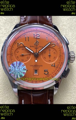 Breitling Premier B01 Chronograph 42 Edition Steel Casing Salmon Dial - 1:1 Mirror Replica Watch