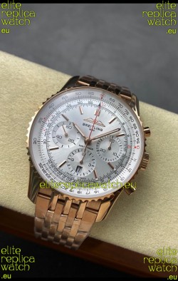 Breitling Navitimer B01 Chronograph 43 White Dial - Rose Gold Plated Casing 1:1 Mirror Swiss Replica