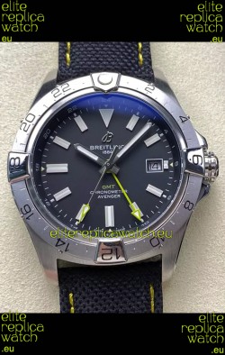 Breitling Avenger GMT Automatic 44 Swiss 1:1 Super Clone Replica Watch - Black Dial 