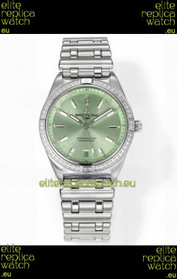 Breitling Chronomat 36MM Stainless Steel Casing 1:1 Mirror Replica Watch Green Dial