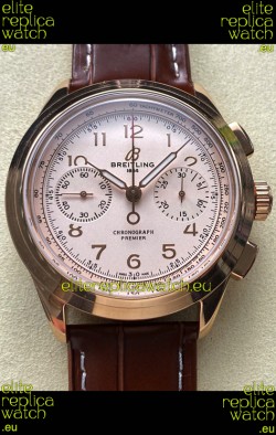 Breitling Premier B01 Chronograph 42 Edition Rose Gold White Dial - 1:1 Mirror Replica Watch