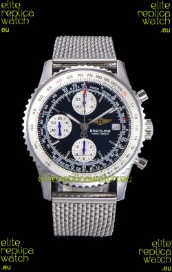 Breitling Navitimer Chronograph 41MM Swiss Replica Watch in 904L Steel Casing - Mesh Steel Strap
