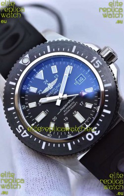 Breitling SuperOcean 44 Special Steel - Mariner Blue Swiss Replica Watch with Rubber Strap