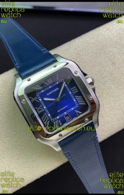 Santos De Cartier Stainless Steel Casing 1:1 Mirror Swiss Replica Watch Blue Dial 40MM