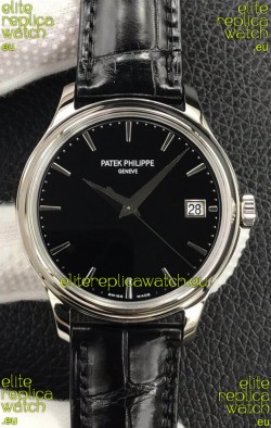 Patek Philippe Calatrava 5227G-001 Black Dial 1:1 Mirror Swiss Replica Steel Casing