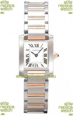 Cartier Tank Francaise Rose Gold Two Tone Swiss Quartz Replica Watch 25.70MM