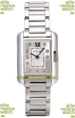Cartier Tank Anglaise Steel Casing in Steel Strap Swiss Quartz Watch 30MM