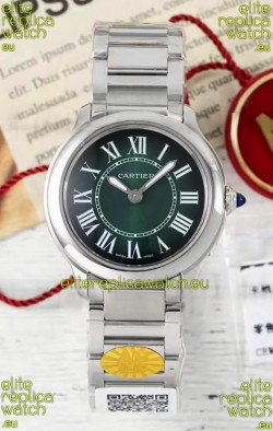 Cartier Ronde Must 29MM Swiss Quartz Green Dial 1:1 Mirror Swiss Replica Watch 