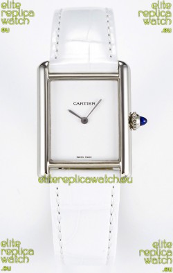 Tank Must Cartier Super Clone Edition 29MM Watch in Steel Casing White Dial 