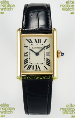 Tank Must Cartier Super Clone Edition 33.7 Watch in Yellow Gold Casing 