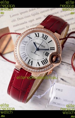 Ballon De Cartier Swiss Automatic Silver Dial Mirror Quality 33MM in Rose Gold Plating