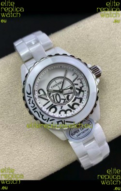 Chanel J12 Ladies White Ceramic Casing White Dial Watch 1:1 Mirror Replica Watch