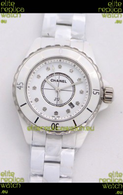 Chanel J12 Ladies White Ceramic Casing Watch 1:1 Mirror Replica Watch 