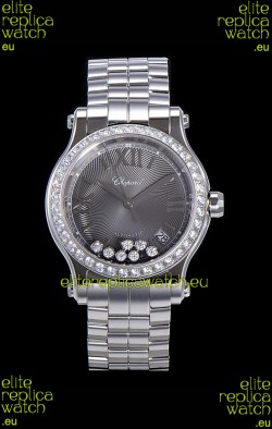 Chopard Happy Sport 1:1 Mirror Swiss Automatic Replica Watch 36MM in 904L Steel Casing Grey Dial
