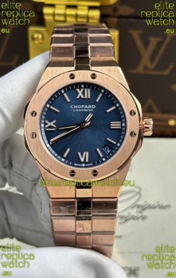Chopard Alpine Eagle Rose Gold Blue Dial Super Clone Replica Watch 