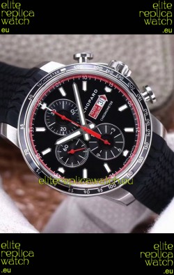 Chopard Classic Racing Chronograph 1:1 Mirror Replica Watch in Steel Casing - Black Dial 