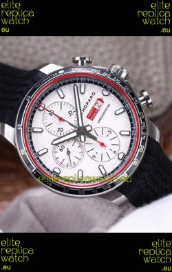 Chopard Classic Racing Chronograph 1:1 Mirror Replica Watch in Steel Casing - White Dial