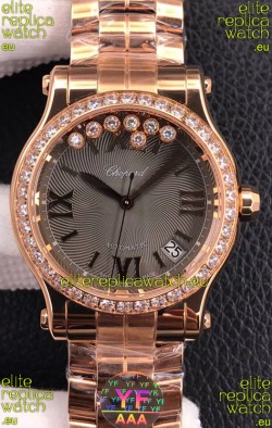 Chopard Happy Sport 1:1 Mirror Automatic Swiss Replica Watch Rose Gold - 36MM Wide