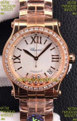 Chopard Happy Sport 1:1 Mirror Automatic Swiss Replica Watch Rose Gold - 36MM Wide