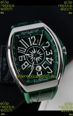 Franck Muller Vanguard Yachting Stainless Steel Green Dial 1:1 Mirror Swiss Replica Watch