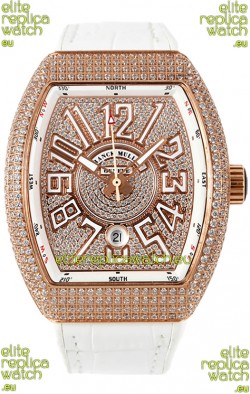Franck Muller Vanguard V45 Edition in Rose Gold Plating - White Numerals 