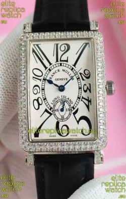 Franck Muller Long Island Ladies Replica Watch in Swiss Quartz Movement Leather Strap
