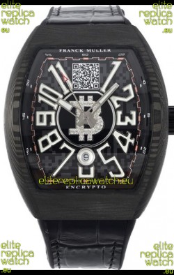 Franck Muller Vanguard Encrypto BTC V45 Carbon Casing Swiss Replica Watch