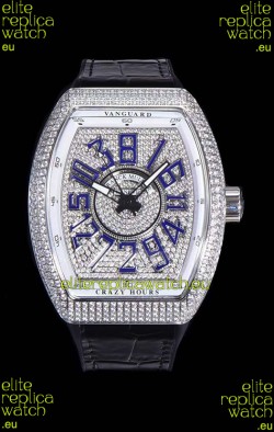 Franck Muller Vanguard Crazy Hours Edition Swiss Replica Watch - Blue Numerals