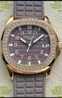 Patek Philippe Aquanaut LUCE 5072R-001 Quartz Swiss Replica Watch in Rose Gold Grey Dial - 35MM