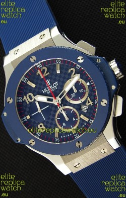 Hublot Big Bang Blue Steel Carbon Dial Swiss Replica Watch 1:1 Mirror Replica