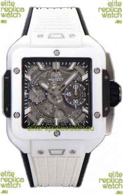Hublot Square Bang Unico White Ceramic Casing Chronograph Watch 1:1 Mirror Replica